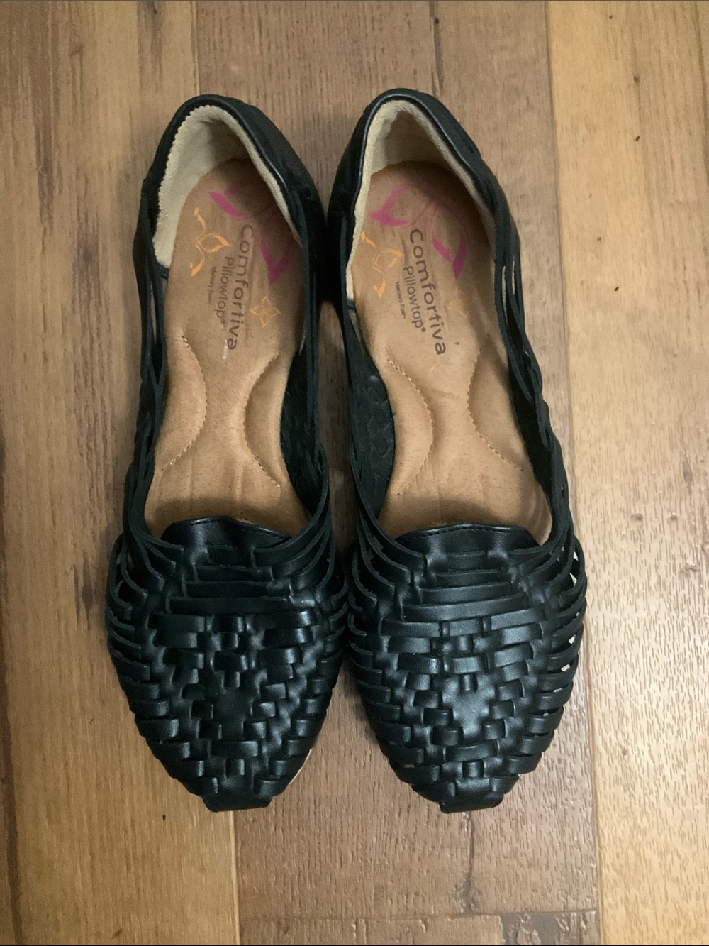 Comfortiva Rainer Huarache Flats Black SZ 8.5M